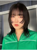 顔周りレイヤーカットくびれヘアミルクティーベージュカラー韓国