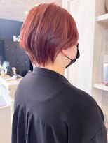 キャアリー(Caary) 福山市美容室Caary高発色!!赤みピンクカラーショートヘア