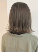 外ハネボブ大人ボブベージュアッシュブラウンイルミナカラー