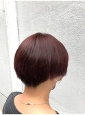【カット/カラー】ワインレッドとマッシュ