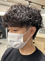 波巻きスパイラルパーマツイストスパイラルツーブロック