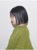 外ハネボブインナーカラーアッシュベージュグレーベージュ