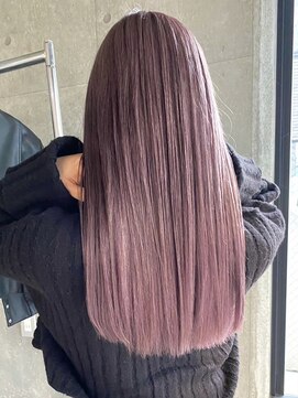 ツキ 横浜店(tuki) ダブルカラーピンクベージュベージュカラーケアブリーチレイヤー