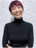【morio池袋】赤紫カラーピクシーショート♪