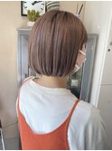 ワンレンボブ×ベージュカラー