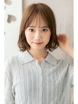 カバーヘア イヴ 戸頭店(COVER HAIR EVE) フェザーバングくせ毛風抜け感エアリーボブパーマZ戸頭20代30代