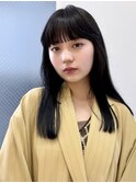 顔まわりレイヤー/ミディアム/酸性ストレート/レイヤーカット