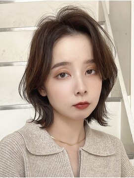 メルバイグラフ 梅田(mel by GRAFF) ミディアムレイヤー/韓国ボブ/髪質改善/顔まわり/ブリ ーチなし