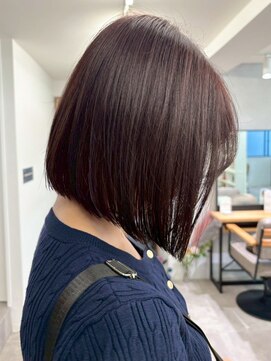 ミュラ(mulah) バイオレットブラウン暖色カラー＊大人かわいい前下がりボブ