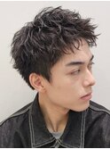 スパイキーショートビジネスショートツイストパーマ刈り上げ30代