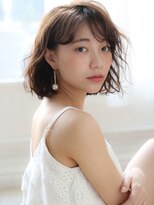 ヴィヴィ(VIVIE)&nbsp;小顔モテ髪美髪切りっぱなしボブウェーブパーマブラウンベージュ