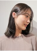 ミディアム ボブ マロンベージュ　ミディアムレイヤー　20代30代