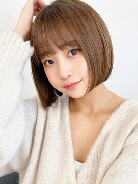 アース 相模大野店(EARTH) ブリーチなしカラー◎縮毛矯正ボブで春の艶髪