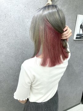 パーセント(percent) シルバーグレージュ×インナーピンク/ブリーチ2回/枚方市駅