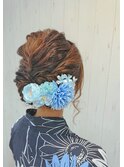 京都・西院cuculehair　浴衣にルーズなアップスタイル