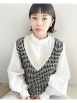 サロンプレッジエビノマル(salon PLEDGE ebinomaru)&nbsp;オン眉×外ハネボブ