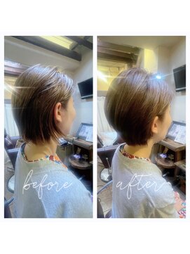 アックスピュア(axe pure) 外ハネスタイルからイメージチェンジ♪ショートボブ