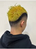 ソフトモヒカン　フェードスタイル　イエローカラー
