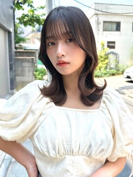 ミラリー トウキョウ(Mirareee Tokyo) 20代30代40代◎前髪パーマグレーベージュレイヤーロング黒髪