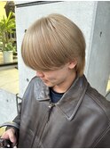 ミルクティーベージュ/マッシュウルフ/ハイトーン