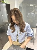 切りっぱなしボブ エアリーロング 美髪 ピンクブラウン