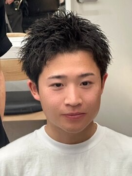 エルマーク 梅田中津(L-MARK) アップバングツーブロックバーバーフェードツイストメッシュ