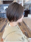 白髪ぼかしハイライト 大人ショート 丸みショート 30代40代