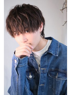 ネクストフォーヘアー(NEXT for hair) マッシュウルフ　波巻き　メンズマッシュ