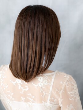 ヘアーリゾートパル(HAIR RESORT PAL) サラツヤ暗髪カラー前下がりストレートセミディa天王台