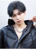 【フェザーパーマ×ダブルカラー】刈り上げ センターパート