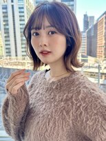 バイオレットジェム(Violet`jem)&nbsp;くびれボブシースルーバングマロンベージュKA-60