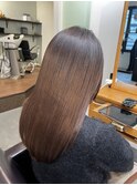 艶髪ストレート×セミロング×ブラウン×髪質改善【広島】