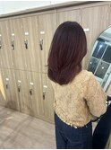 ミディアムレイヤースタイル×暖色カラー