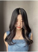 インナーカラー/ベージュ/くびれ巻き/韓国風巻き/韓国ヘア