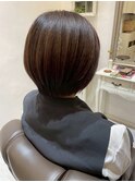 くびれボブ/顔周りレイヤー/ブラウンベージュ/髪質改善/美髪ケア