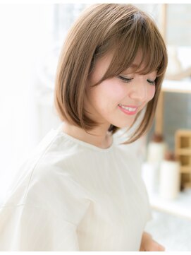 モッズヘア 越谷(mod's hair) 斜めバングココアブラウンボブレイヤーカットc7越谷30代40代