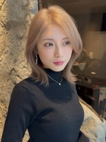 アスター 天神大名店(Aster)&nbsp;レイヤーカット/オリーブグレー/小顔ヘア/ココアベージュ