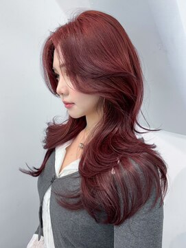 アルバム 渋谷パルコ(ALBUM) ロング韓国ヘア顔周りレイヤーダブルカラー_ba573442