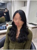 #Layer cut #Large curl hair