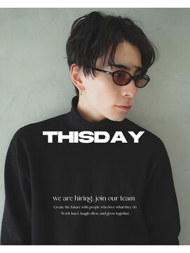 Thisday by nelke立川 　メンズカット/メンズパーマ/ブリーチ【3/1 NEW OPEN(予定)】 ニュアンスパーマ無造作パーマセンターパートツーブロック韓国