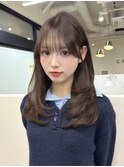 レイヤー/レイヤーカット/ミディアムレイヤー/ダークグレージュ