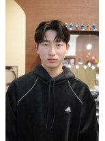 エディ(Edy)&nbsp;メンズセンターパートコンマバング刈り上げ韓国ヘア眉毛カット