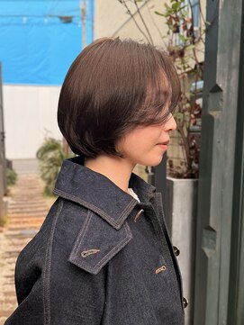 サン 白金台(SUN) 艶感ラベンダーブラウンのショートボブ白金目黒