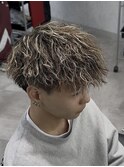 強めツイストスパイラルパーマ/メッシュ2回