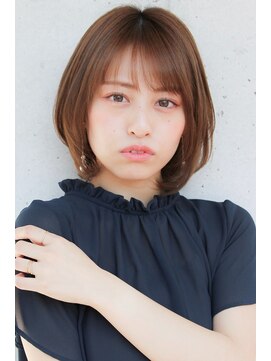 アグノス 青山(Agnos) ☆30代40代50代大人かわいいテラコッタフェザーバング艶髪ボブ