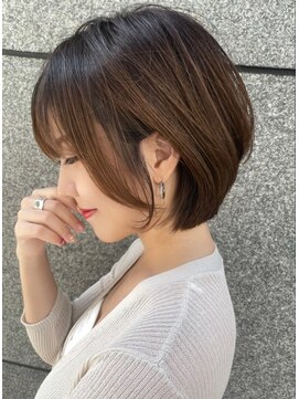 ビューイースト 亀戸 錦糸町(VIEW EAST) 大人かわいいボブカーキグレージュフェザーバング