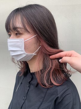 ヘアー アイス ルーチェ(HAIR ICI LUCE) 20代30代大人かわいいインナカラーピンクイヤリングカラー