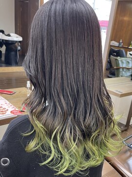 ヘアーサロン リバース(Hair Salon Rebirth) 【防府/Rebirth】ライムグリーングラデーション