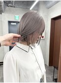 ラベンダーグレージュ/髪質改善/ダブルカラー/ケアブリーチ/ボブ