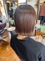 美容室 メザミー MESAMIES 立体感ぱつっとボブ×透明感ストレートブリーチなしカラー